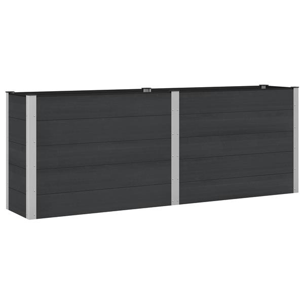Grote foto vidaxl verhoogde plantenbak zwart 250 x 50 x 91 cm tuin en terras overige tuin en terras