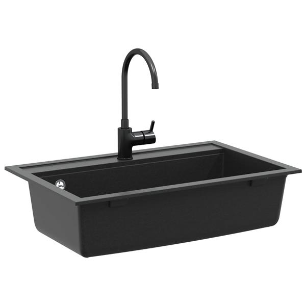 Grote foto vidaxl wasbak zwart 795 x 505 mm graniet huis en inrichting keukens