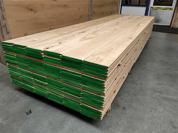 Grote foto 19x155mm eiken half rabat 300cm dakbeschot doe het zelf en verbouw hout en planken