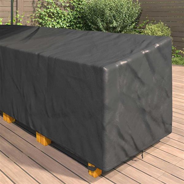 Grote foto vidaxl meubelhoes zwart 286 x 222 x 80 cm tuin en terras tuinmeubelen