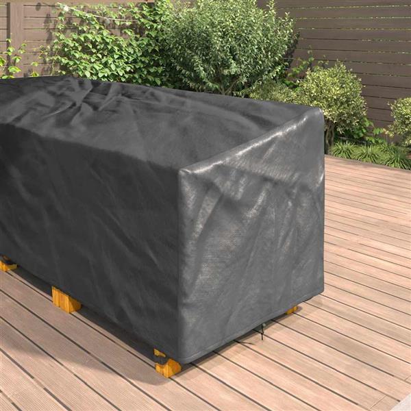 Grote foto vidaxl meubelhoes zwart 286 x 222 x 80 cm 210d oxford stof tuin en terras tuinmeubelen