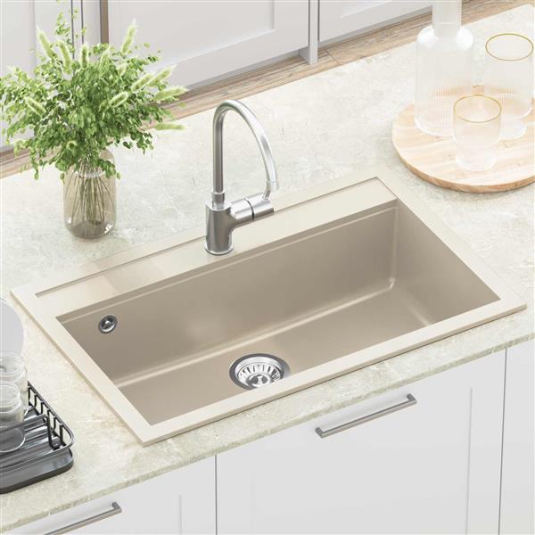 Grote foto vidaxl wasbak beige 795 x 505 mm graniet huis en inrichting keukens