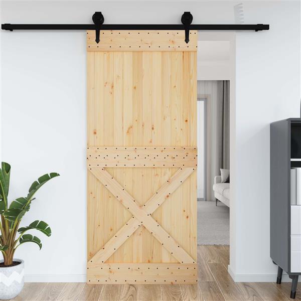 Grote foto vidaxl deur narvik naturel 100 x 210 cm massief grenenhout doe het zelf en verbouw deuren en horren