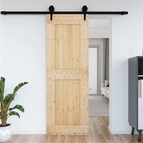 Grote foto vidaxl deur narvik naturel 80 x 210 cm massief grenenhout doe het zelf en verbouw deuren en horren