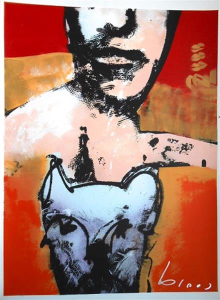 Grote foto herman brood man met hond antiek en kunst litho en zeefdrukken