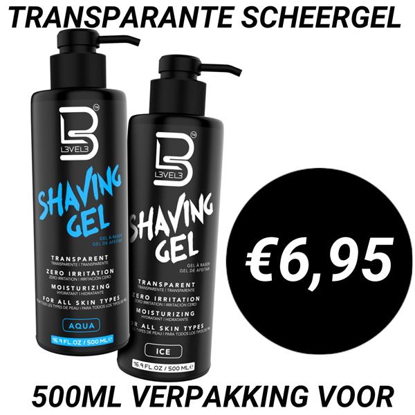 Grote foto l3vel3 transparante shaving gel ice 500ml kleding dames sieraden