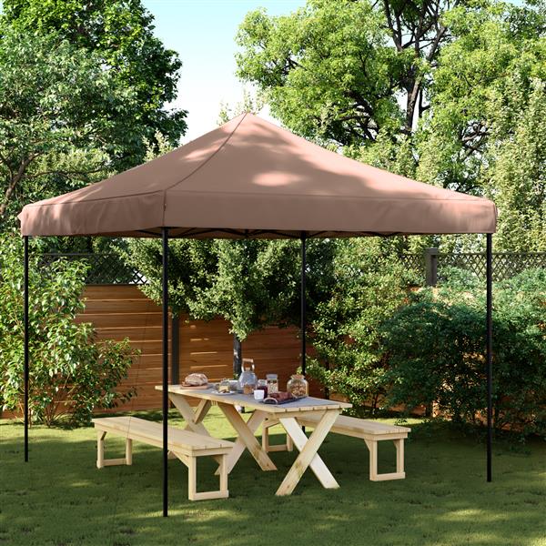 Grote foto vidaxl partytent bruin 292 x 292 x 315 cm oxford stof tuin en terras overige tuin en terras