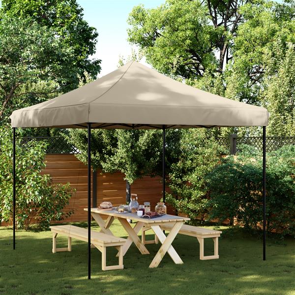Grote foto vidaxl partytent taupe 292 x 292 x 315 cm oxford stof tuin en terras overige tuin en terras