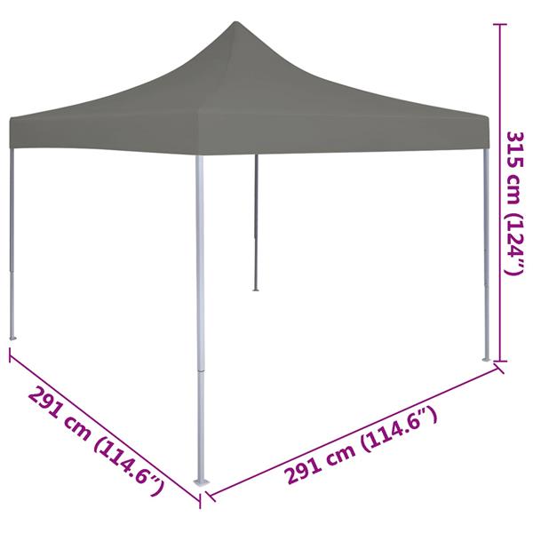Grote foto vidaxl partytent antraciet 291 x 291 x 315 cm oxford stof tuin en terras overige tuin en terras