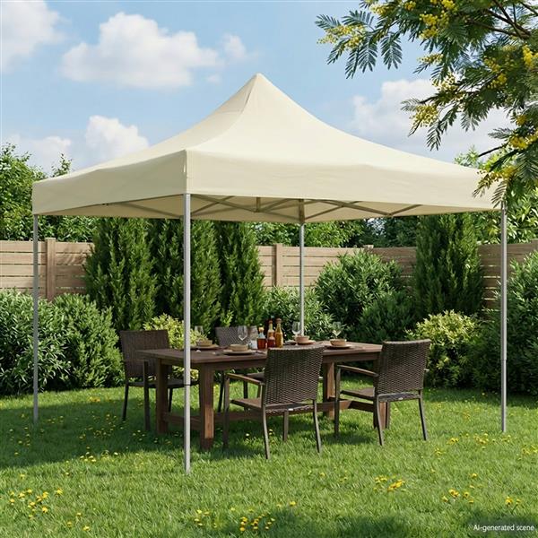 Grote foto vidaxl partytent cr me 291 x 291 x 315 cm oxford stof tuin en terras overige tuin en terras