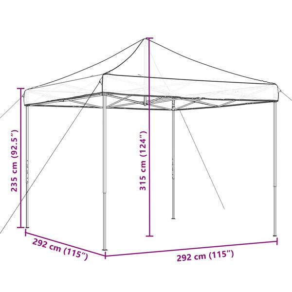 Grote foto vidaxl partytent bruin 292 x 292 x 315 cm oxford stof tuin en terras overige tuin en terras