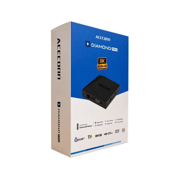 Grote foto aceconn diamond pro krachtige 8k android tv box met voice control telecommunicatie zenders en ontvangers