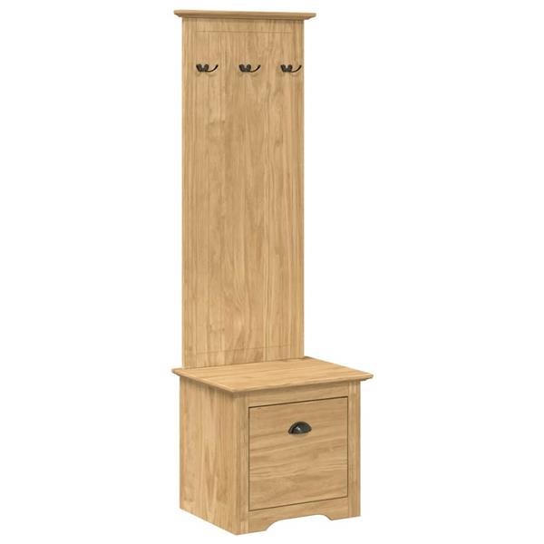 Grote foto vidaxl hal kast bodo honingbruin 50 x 40 x 156 7 cm massief grenenhout huis en inrichting overige huis en inrichting