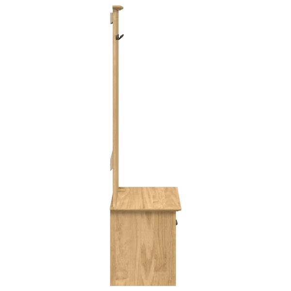 Grote foto vidaxl hal kast bodo honingbruin 50 x 40 x 156 7 cm massief grenenhout huis en inrichting overige huis en inrichting