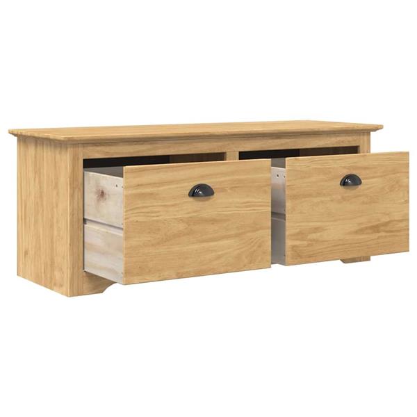 Grote foto vidaxl hal bank bodo honingbruin 118 x 40 x 50 cm bewerkt hout huis en inrichting overige huis en inrichting