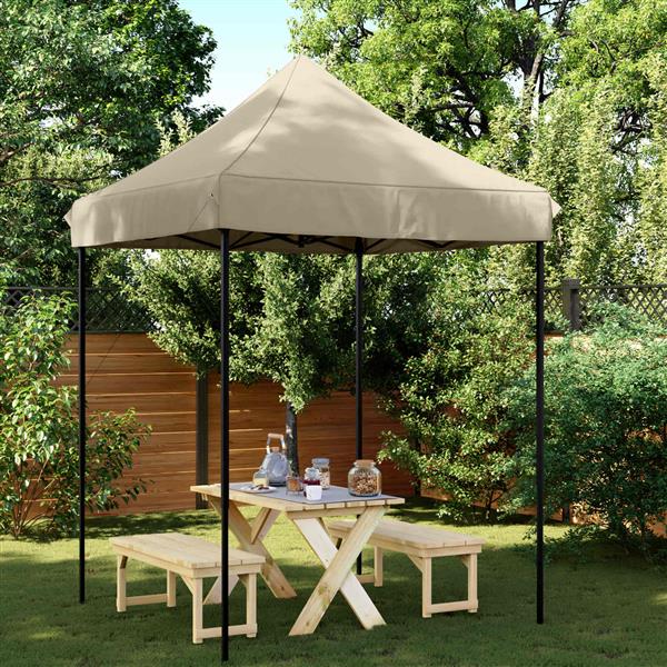 Grote foto vidaxl partytent taupe 200 x 200 x 306 cm oxford stof tuin en terras overige tuin en terras