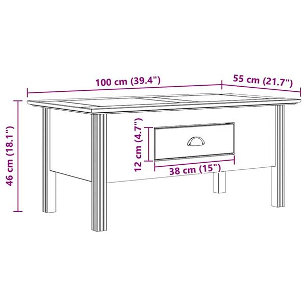 Grote foto vidaxl salontafel bodo honingbruin 100 x 55 x 45 8 cm bewerkt hout huis en inrichting eettafels