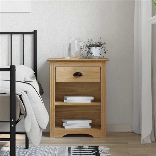 Grote foto vidaxl nachtkastje bodo honingbruin 53 x 38 5 x 67 cm bewerkt hout huis en inrichting complete slaapkamers