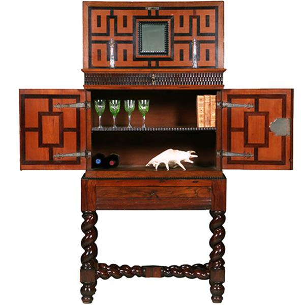 Grote foto klein hollands rariteiten of kruisvoet kabinetje met klep fantastische kwaliteit no.421020 antiek en kunst stoelen en banken