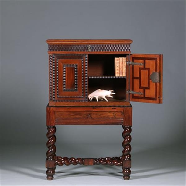 Grote foto klein hollands rariteiten of kruisvoet kabinetje met klep fantastische kwaliteit no.421020 antiek en kunst stoelen en banken
