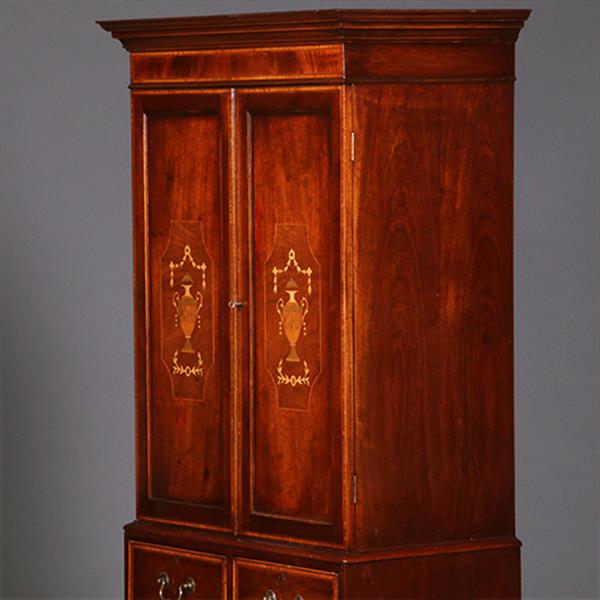 Grote foto het smalste engelse kabinet dat ik de laatste 44 jaar zag prachtig rijk ingelegd ca 1810 no.412010 antiek en kunst stoelen en banken