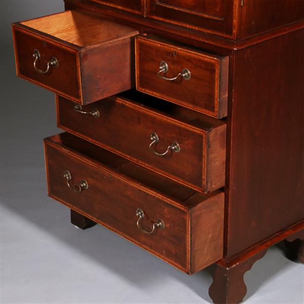 Grote foto het smalste engelse kabinet dat ik de laatste 44 jaar zag prachtig rijk ingelegd ca 1810 no.412010 antiek en kunst stoelen en banken