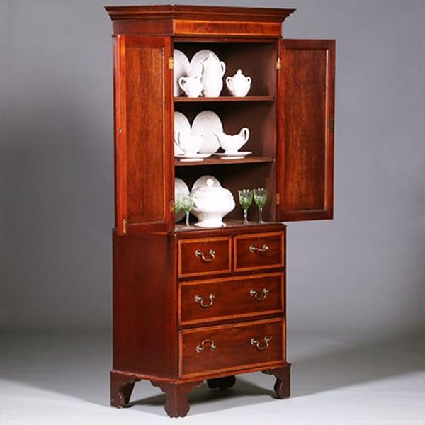 Grote foto het smalste engelse kabinet dat ik de laatste 44 jaar zag prachtig rijk ingelegd ca 1810 no.412010 antiek en kunst stoelen en banken