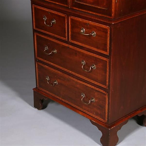 Grote foto het smalste engelse kabinet dat ik de laatste 44 jaar zag prachtig rijk ingelegd ca 1810 no.412010 antiek en kunst stoelen en banken