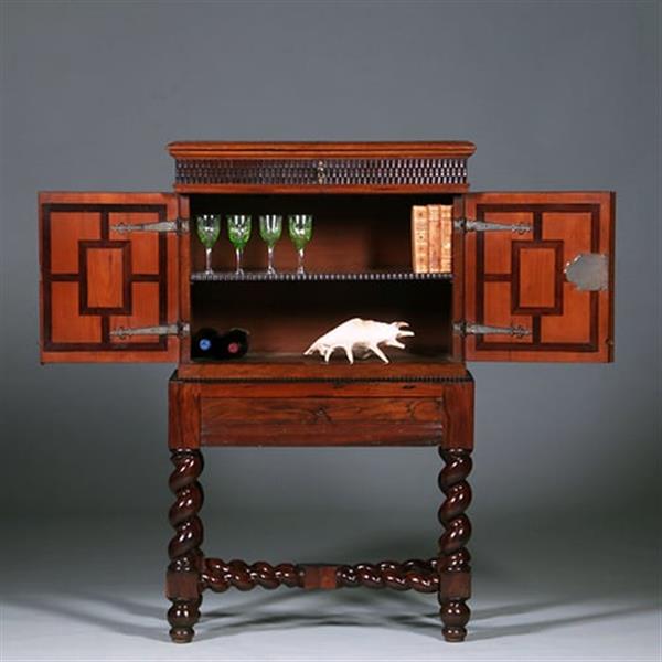 Grote foto klein hollands rariteiten of kruisvoet kabinetje met klep fantastische kwaliteit no.421020 antiek en kunst stoelen en banken