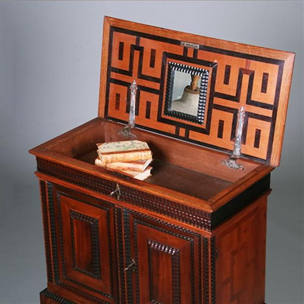 Grote foto klein hollands rariteiten of kruisvoet kabinetje met klep fantastische kwaliteit no.421020 antiek en kunst stoelen en banken