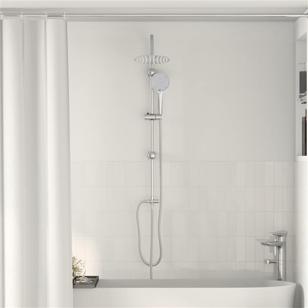 Grote foto vidaxl douche systeem zilver 47 x 20 x 95 cm roestvrij staal doe het zelf en verbouw sanitair