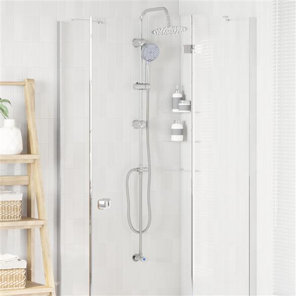 Grote foto vidaxl douche systeem zilver 47 x 20 x 95 cm roestvrij staal doe het zelf en verbouw sanitair