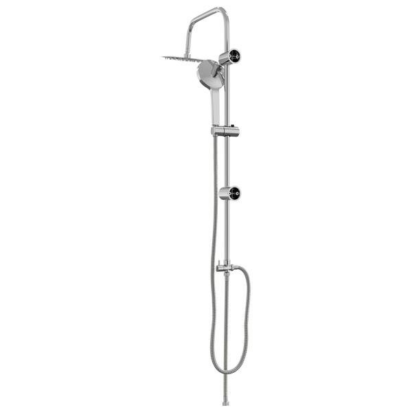 Grote foto vidaxl douche systeem zilver 47 x 20 x 95 cm roestvrij staal doe het zelf en verbouw sanitair