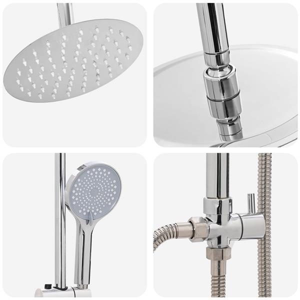 Grote foto vidaxl douche systeem zilver 47 x 20 x 95 cm roestvrij staal doe het zelf en verbouw sanitair