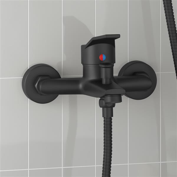 Grote foto vidaxl douchemengkraan zwart g 1 2 inch doe het zelf en verbouw sanitair