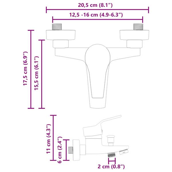 Grote foto vidaxl douchemengkraan zwart g 1 2 inch doe het zelf en verbouw sanitair