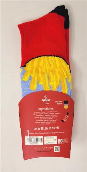 Grote foto apollo french fries socks 42 47 kleding heren ondergoed
