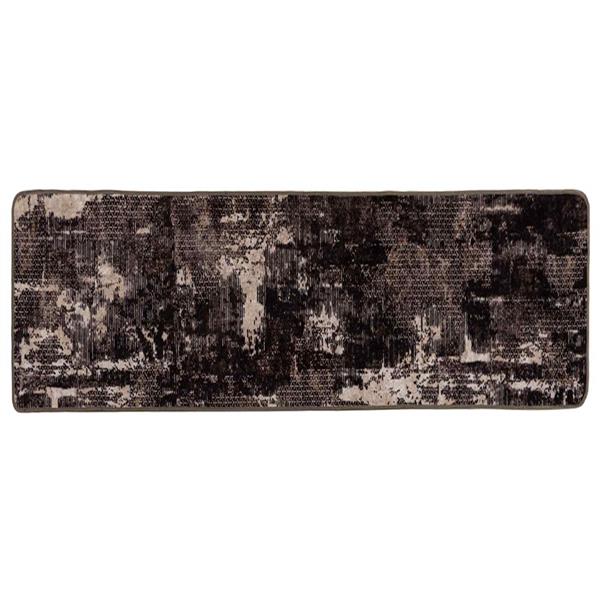 Grote foto vidaxl vloerkleedloper marsa zwart 80 x 200 cm polyester en pvc huis en inrichting vloerbedekking en kleden