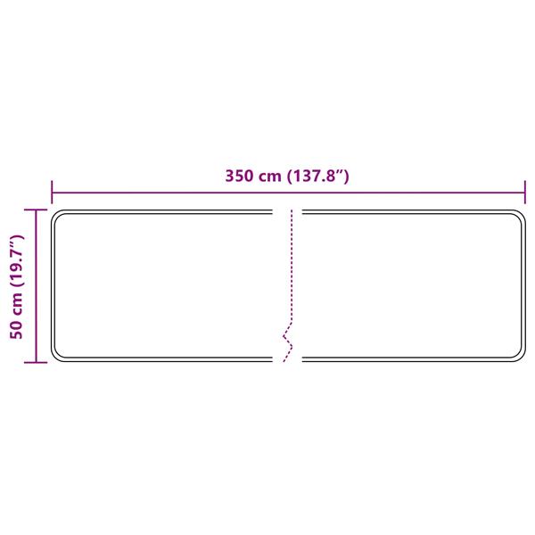 Grote foto vidaxl vloerkleedloper marsa zwart 50 x 350 cm polyester en pvc huis en inrichting vloerbedekking en kleden