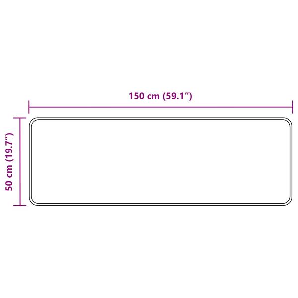 Grote foto vidaxl vloerkleedloper marsa zwart 50 x 150 cm polyester en pvc huis en inrichting vloerbedekking en kleden