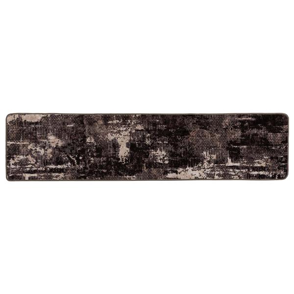 Grote foto vidaxl vloerkleedloper marsa zwart 80 x 450 cm polyester en pvc huis en inrichting vloerbedekking en kleden