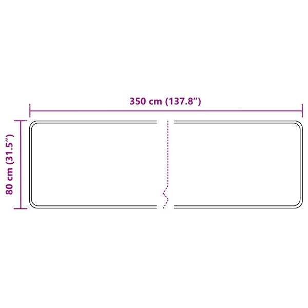 Grote foto vidaxl vloerkleedloper marsa zwart 80 x 350 cm polyester en pvc huis en inrichting vloerbedekking en kleden