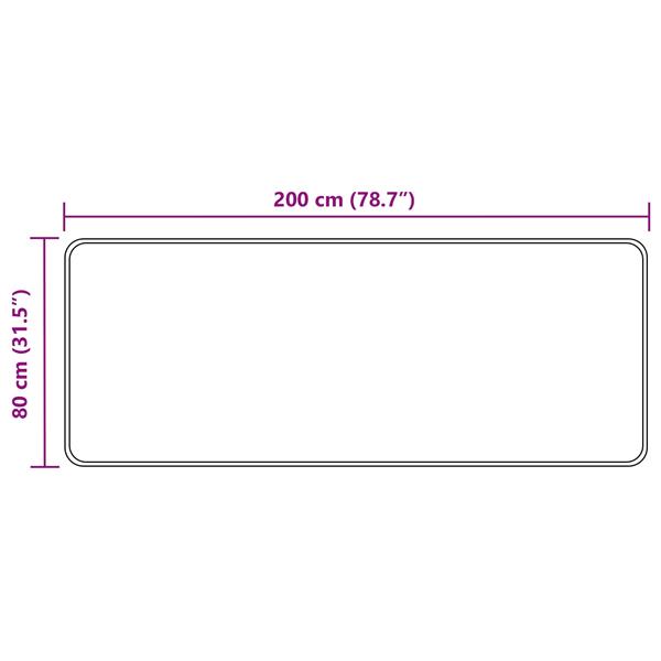 Grote foto vidaxl vloerkleedloper marsa zwart 80 x 200 cm polyester en pvc huis en inrichting vloerbedekking en kleden