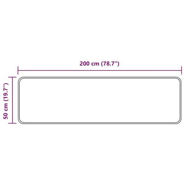 Grote foto vidaxl vloerkleedloper marsa zwart 50 x 200 cm polyester en pvc huis en inrichting vloerbedekking en kleden