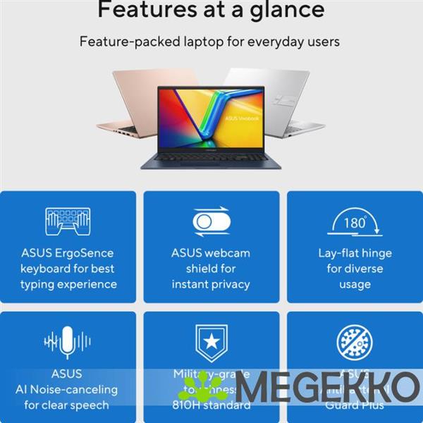 Grote foto asus vivobook 15 x1504va bq5487w 15.6 intel core 5 computers en software overige computers en software