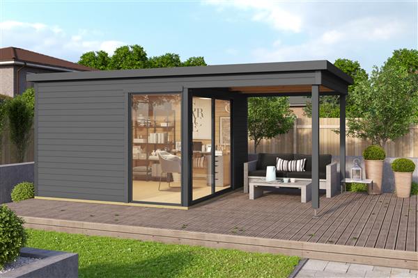 Grote foto nieuw m odern luxe blokhut 44mm domeo 2 set tuin en terras tuinhuisjes en blokhutten