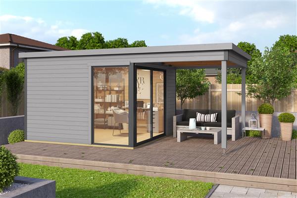 Grote foto nieuw m odern luxe blokhut 44mm domeo 2 set tuin en terras tuinhuisjes en blokhutten