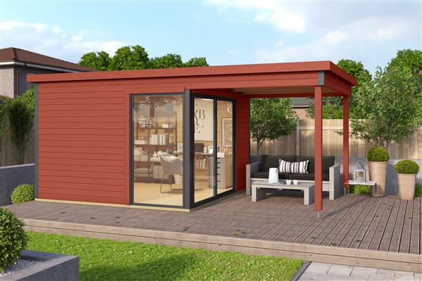 Grote foto nieuw m odern luxe blokhut 44mm domeo 2 set tuin en terras tuinhuisjes en blokhutten