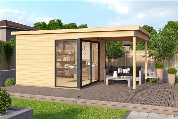 Grote foto nieuw m odern luxe blokhut 44mm domeo 2 set tuin en terras tuinhuisjes en blokhutten