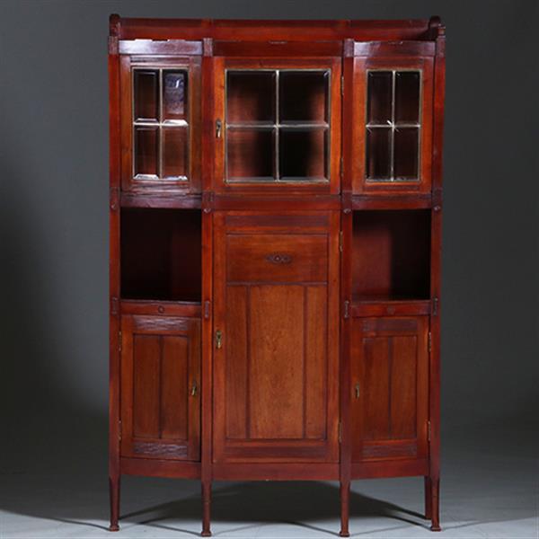 Grote foto art deco kast in massief mahonie met subliem snijwerk hollands ca 1900 no.421030 antiek en kunst stoelen en banken